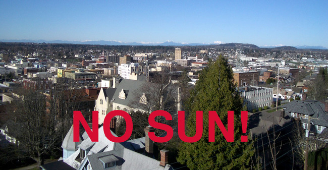 3.) Bellingham, WA is the worst at receiving the sun's rays.