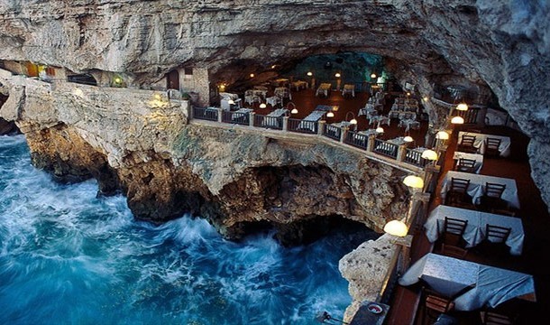 7. Ristorante Grotta Palazzese, Italy: You won't find a more unique dining experience than this restaurant dug into a cliff side.