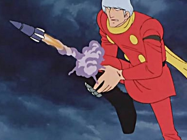 3.) Rocket Launcher Knee: So, I randomly turned on the TV one night and saw this glorious image staring back at me. Apparently its from this obscure anime series called Cyborg 009 that briefly aired for American audiences in 2001 on Cartoon Network and its about a group of escaped cyborgs yada yada it's a rocket launcher knee! And I must have one...