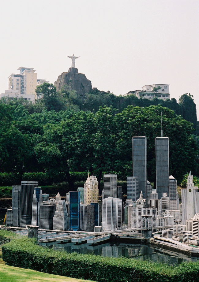 Christ the Redeemer - Rio de Janeiro, Brazil / Manhattan Skyline - New York, New York