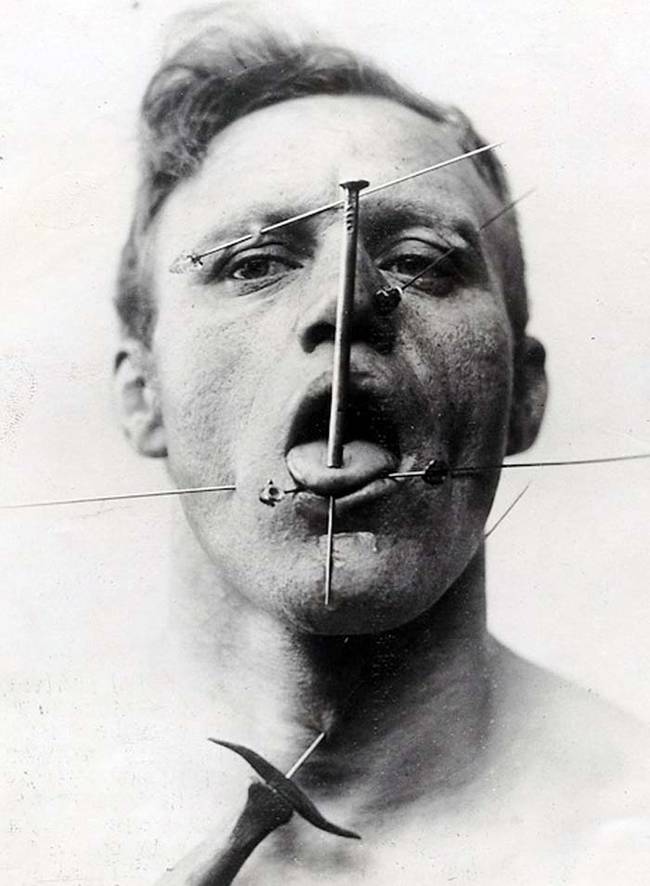 The pierced man.