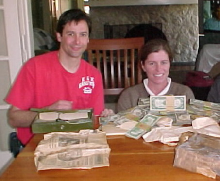 Cash, Money: Josh Ferrin had just became a home Bountiful, Utah (a fitting name) and when he began searching the rooms of the new house, he quickly found a secret attic in the ceiling. It apparently held some old WWII ammunition cases and a bunch of rolled bills. The total amount of cash ended up being $45,000. To set an example for his kids he decided to return the money to the family.