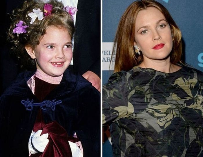 7.) Drew Barrymore - 1982 and now.