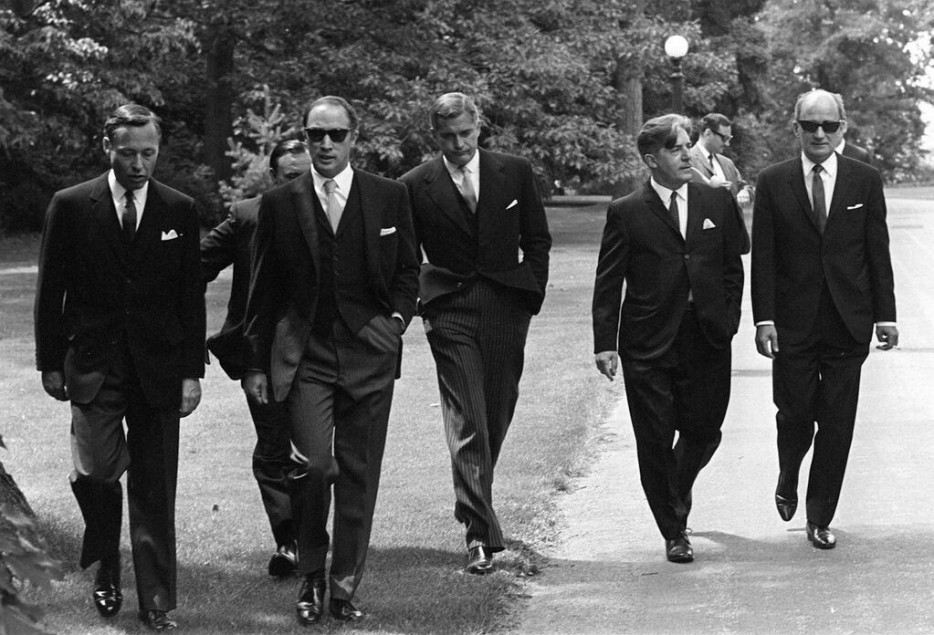 Canadian Prime Minister Pierre Trudeau and his cabinet - 1968. These men knew how to wear a suit.