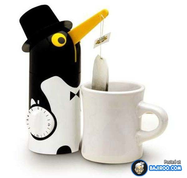 30.) Mr. Penguin helps steep your tea the appropriate amount of time.