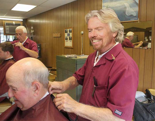 11.) Richard Branson as a barbar. Net worth: $5 billion.