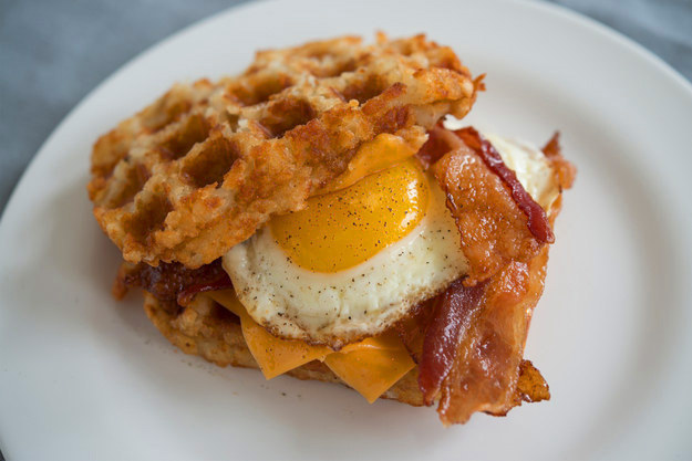 3.) <a href="https://www.buzzfeed.com/emofly/bacon-egg-cheese-wafflebrown-sandwich#kwr9xc" target="_blank">Bacon, Egg and Cheese “Wafflebrown” Sandwich</a>