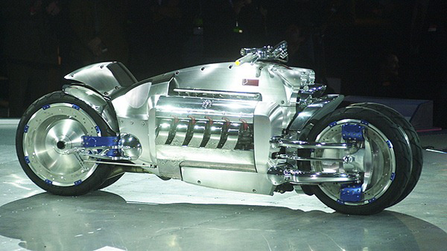 16. Motorcycle: Dodge Tomahawk V10 Superbike = $700,000 and reaches 60mph in 2.5 seconds, with a top speed of 300mph.