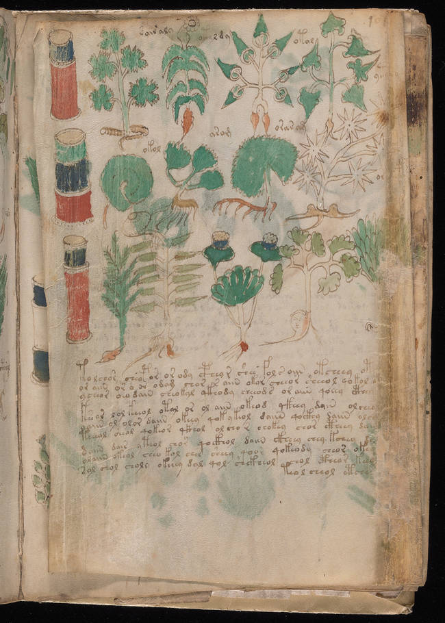 Some drawings showing what appear to be containers, possibly indicating what herbs should go together in a medicinal mixture.