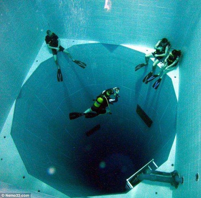 13.) The deepest swimming pool (113ft) can hold 600,000 gallons of water.