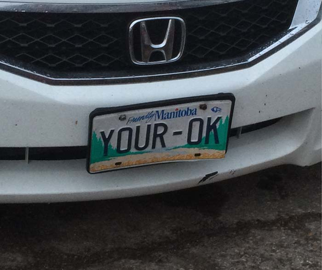 This guy's grammatically incorrect vanity plate.