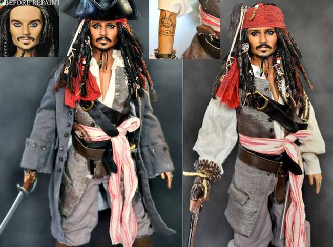 This Johnny Depp <i>Pirates of the Caribbean</i> action figure looks more like a Ken doll than a rugged pirate. Cruz worked wonders on Johnny's bone structure and epic facial hair.