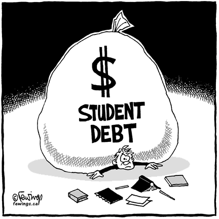 3.) Average debt levels for all graduating seniors with student loans rose to $29,400 in 2012.