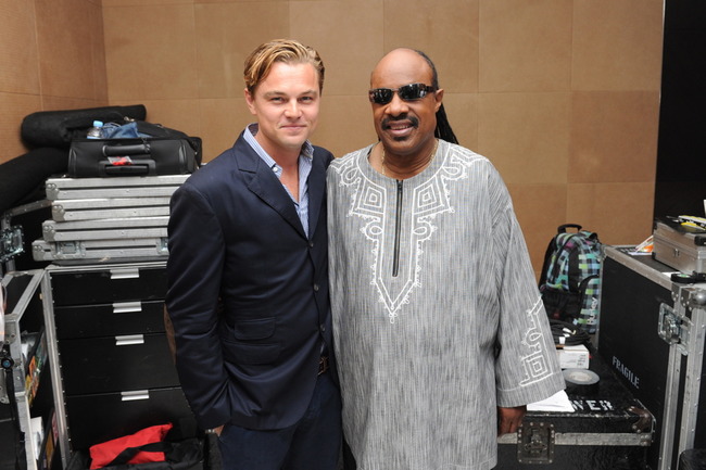 35. Leonardo DiCaprio and Stevie Wonder