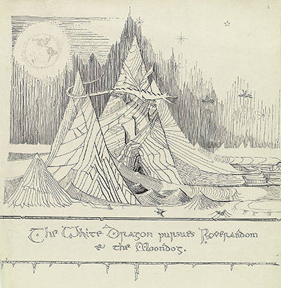 The mountain scene and some other elements found in <i>The Hobbit</i> were borrowed from one of his earlier stories, <i>Roverandom</i>