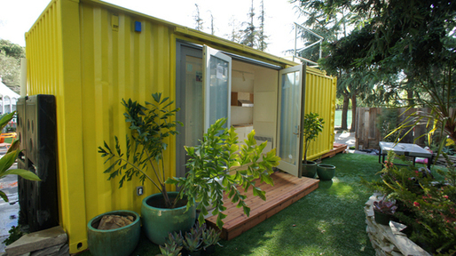 3.) Tiny house converted from a shipping container.