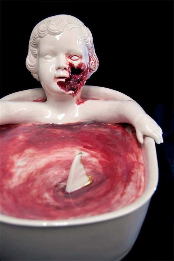 The pieces she creates are delightfully creepy.