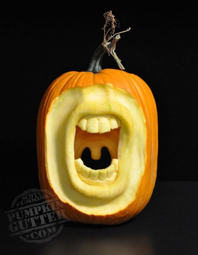 33.) This pumpkin has some things to say.