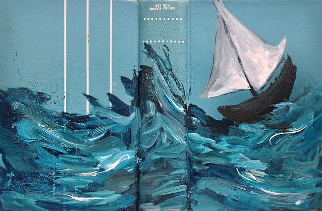 5. A sailboat in a rough sea.