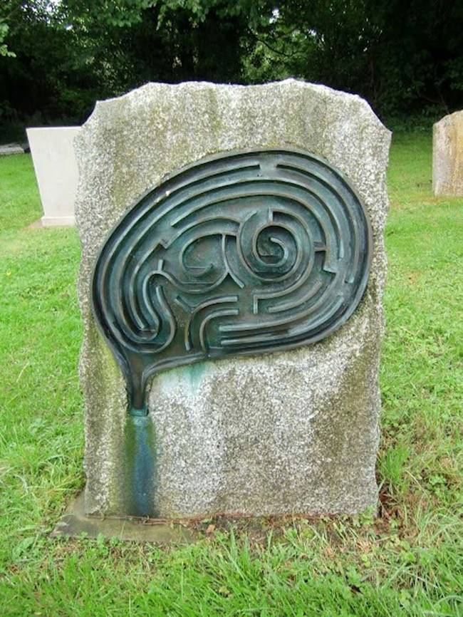 4.) The grave of a maze maker. Could you solve it?