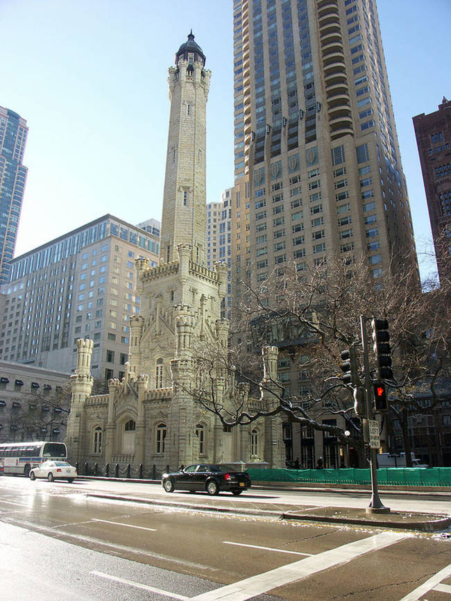 The Chicago Water Tower in Illinois.