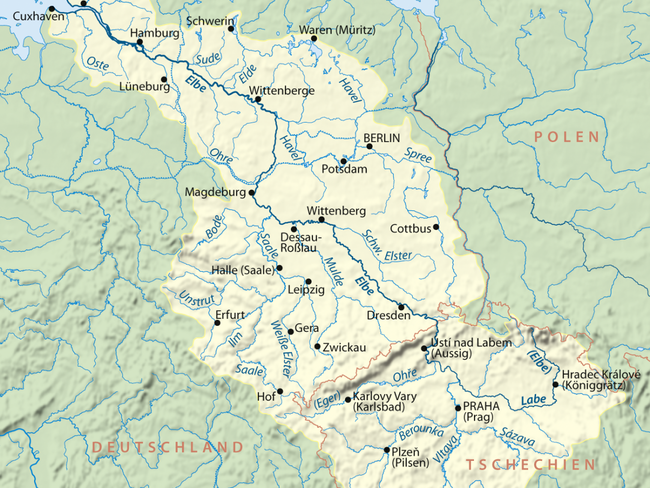 Here's an approximation of their journey's route. From Prague in the south, to Hamburg in the north.