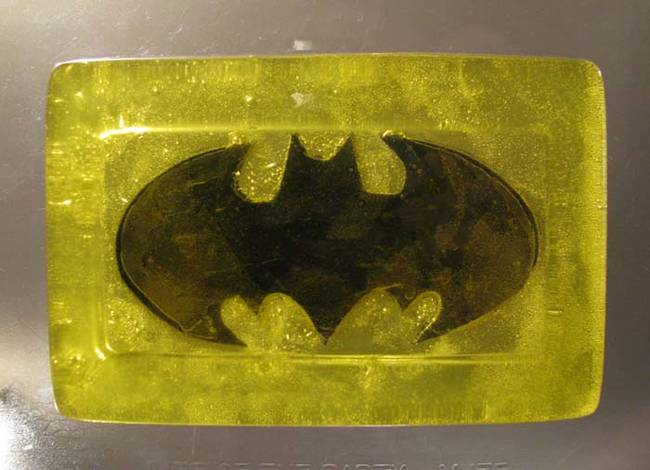 Making <i>Batman</i> glycerin soap is easier than you'd think. Read the tutorial <a href="https://www.craftster.org/forum/index.php?topic=307933.0">here</a>.