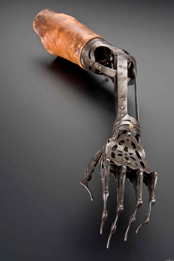 13.) Prosthetic left arm, 1850-1910.