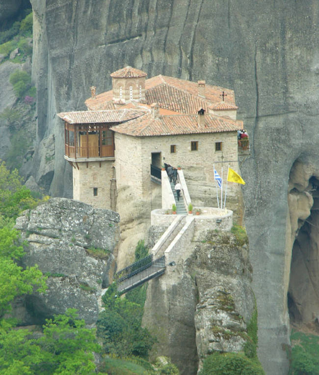 Tourists visiting the amazing monasteries.