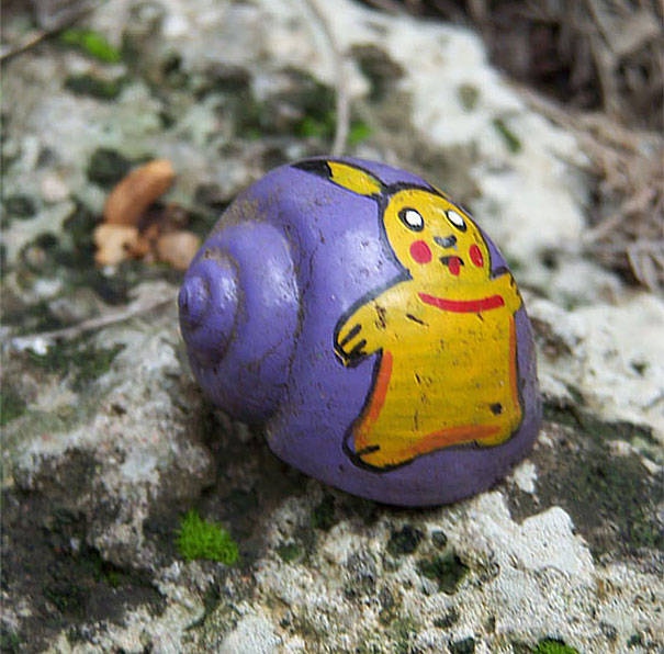 Some wonder if the paint jobs will make the snails more visible to predators, but I can tell you, if I were a snail-eater, I would avoid the one that looks like demonic Pikachu.