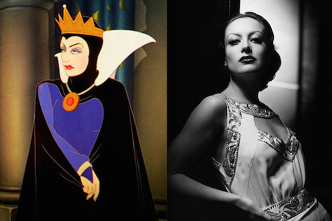 1.) The Evil Queen from Snow White was based on Joan Crawford.