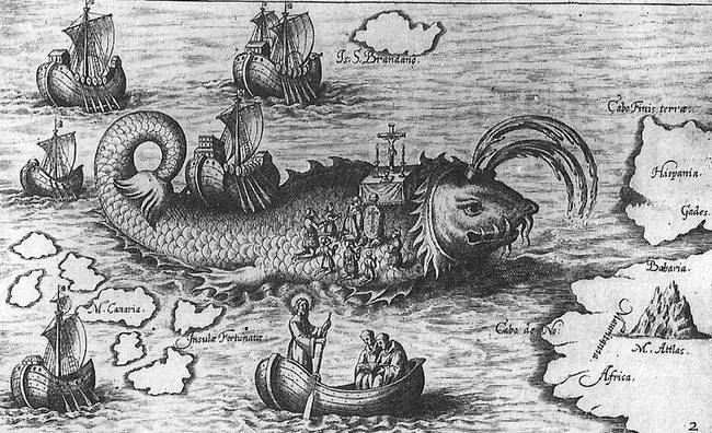 1621: This beast is named Jasconius. Saint Brendan supposedly landed on its back, but took note of the scaly ridges and realized that this was no island.