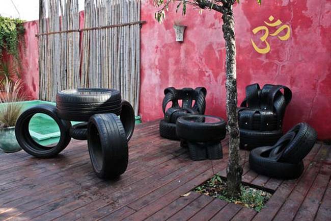 6.) Tires turn into patio furniture.