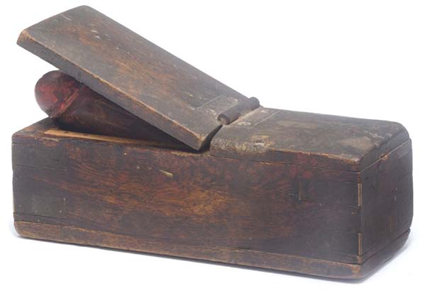 16.) Spring-loaded penis in a box, 19th century.