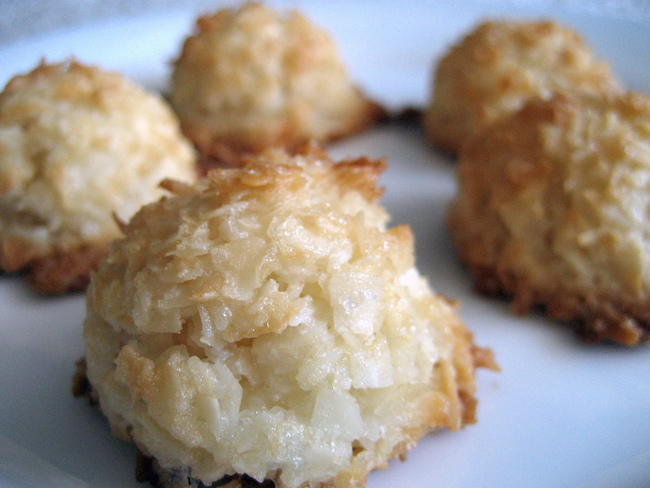 18. Macaroon Cookies: condensed milk + coconut. Combine the two until the mixture is sticky, then roll into balls and bake until browned on top.