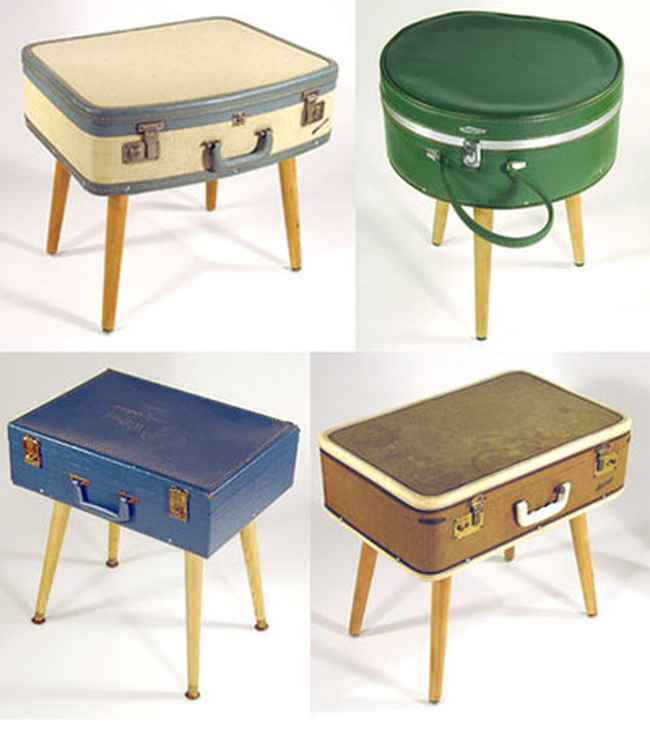 22.) Make adorable end tables out of vintage suitcases.