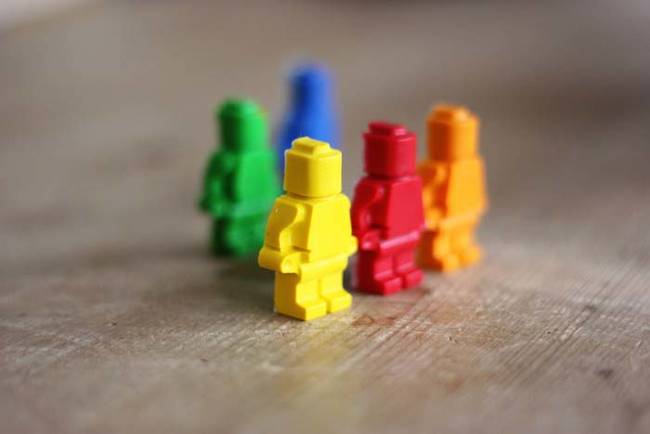 Crayons aren't just for kids, either. These LEGO crayons can be made using an ice tray.