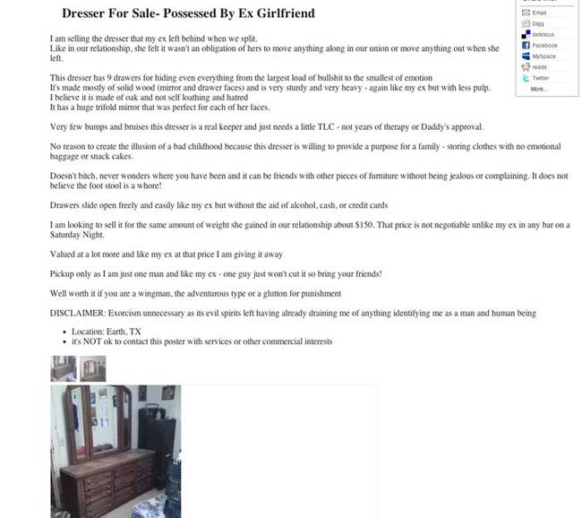 7.) I'm not sure I'd be interested in a possessed dresser.