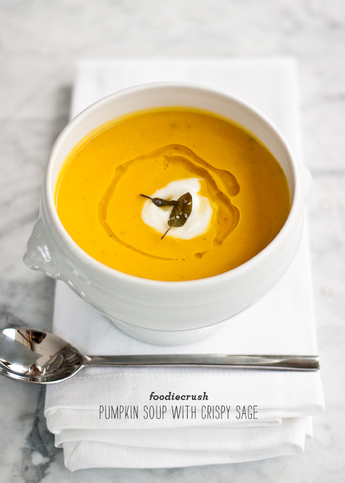 6.) <a href="https://www.foodiecrush.com/2011/11/craving-5-seasonal-spins-on-pumpkin-soup/">Pumpkin Soup</a>