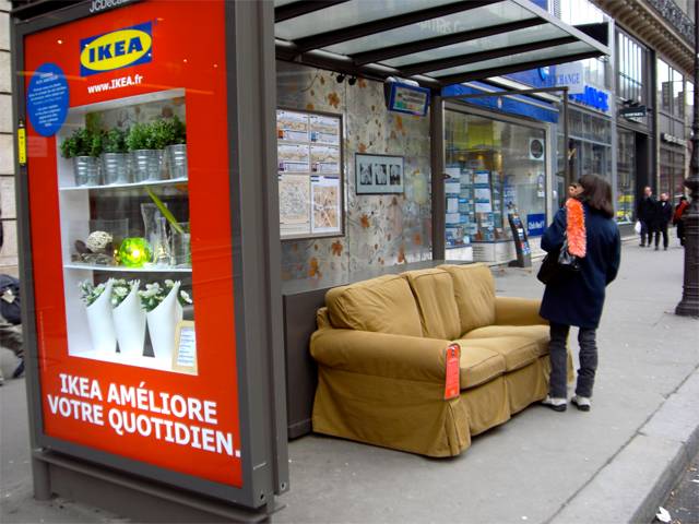 Ikea, dressing up bus stations.