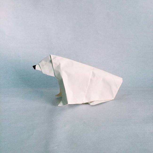 Cute origami polar bear.