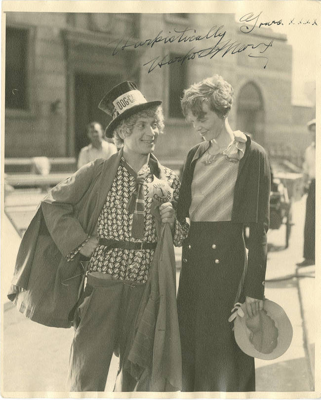 31. Harpo Marx and Amelia Earhart