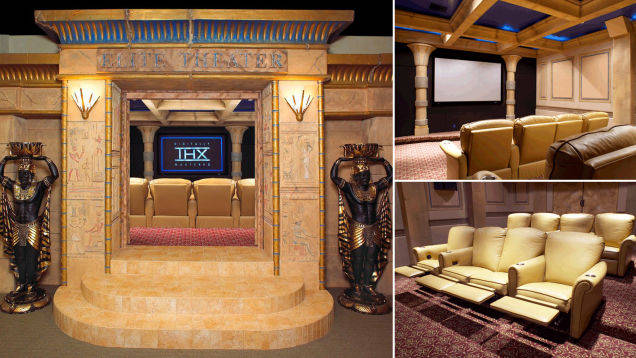 If your sense of style is more B.C. go for an Egyptian themed theater like this one.