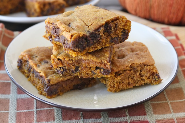 15.) <a href="https://www.twopeasandtheirpod.com/pumpkin-chocolate-chip-bars/">Pumpkin Chocolate Chip Bars</a>