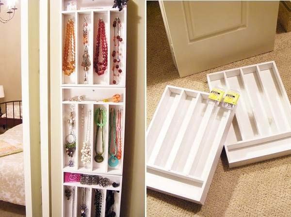 6.) Mount utensil trays and make custom jewelry cases.