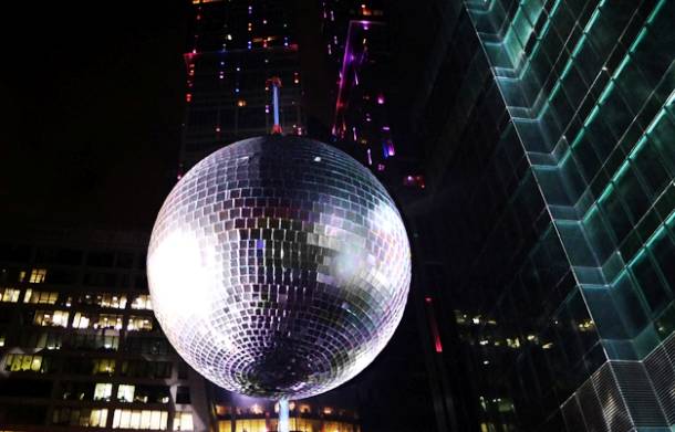 10.) The largest mirrored disco ball was displayed at the Bestival UK in September 2014.