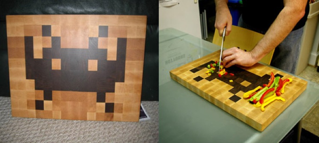 11.) Space Invaders Cutting Board