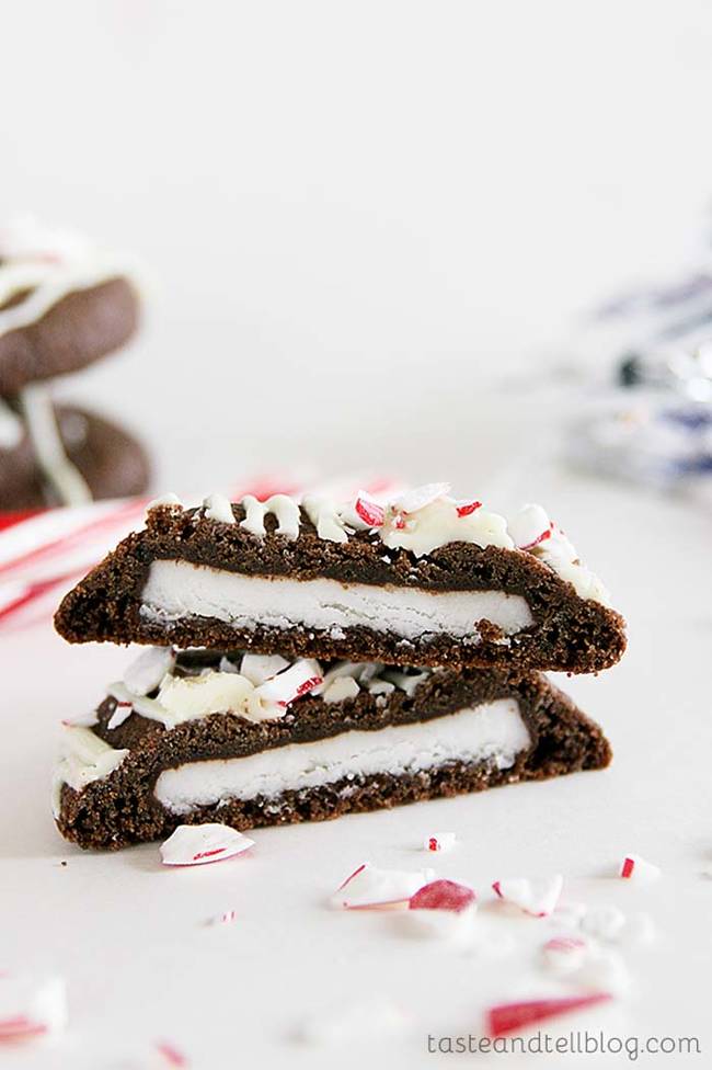 11.) Double Chocolate Peppermint Surprise Cookies