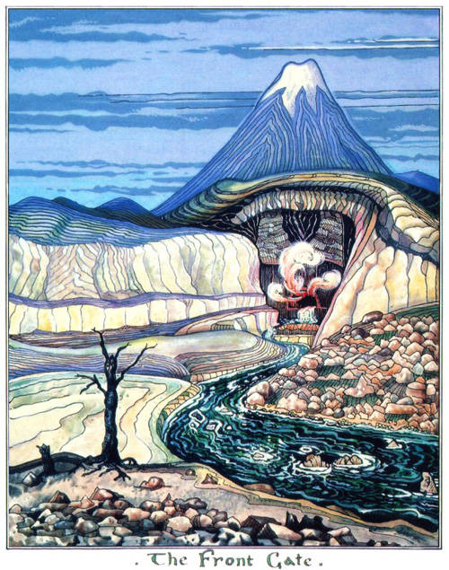 These intricate full-color illustrations were originally intended to be included in <i>The Hobbit</i>, but never were.