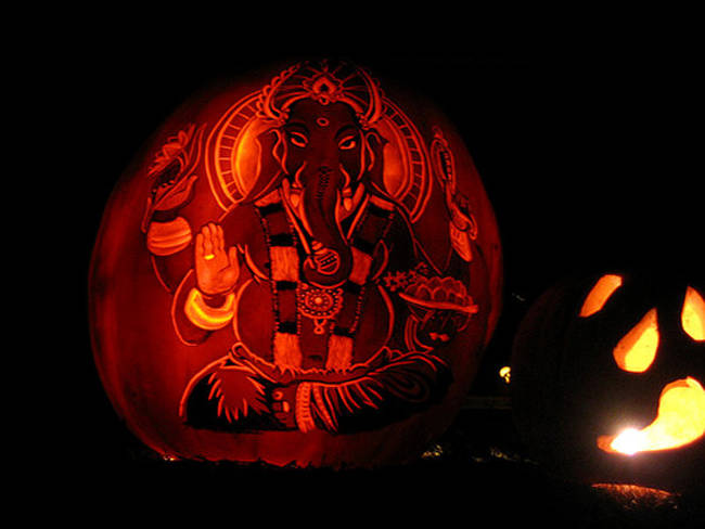 18.) This is a gorgeous Ganesha-gourd.